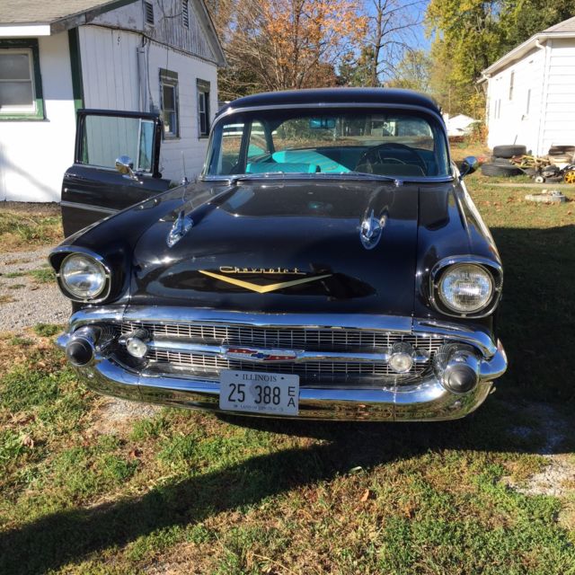 1957 Black Chevrolet Bel Air/150/210 Coupe
