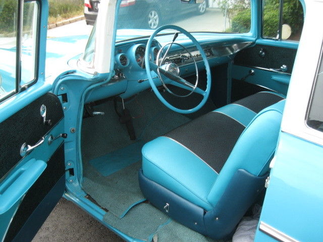 1957 turq/white Chevrolet Bel Air/150/210 sedan