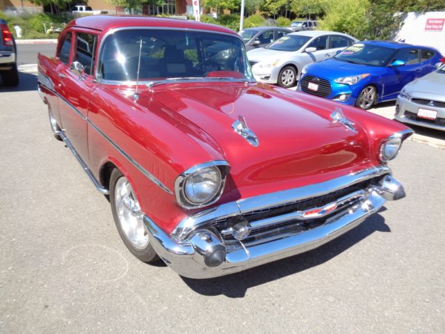1957 Burgundy Chevrolet Bel Air/150/210 Coupe