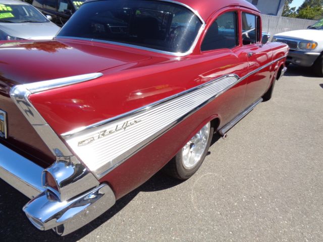 1957 Burgundy Chevrolet Bel Air/150/210 Coupe