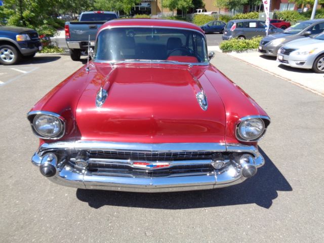 1957 Burgundy Chevrolet Bel Air/150/210 Coupe