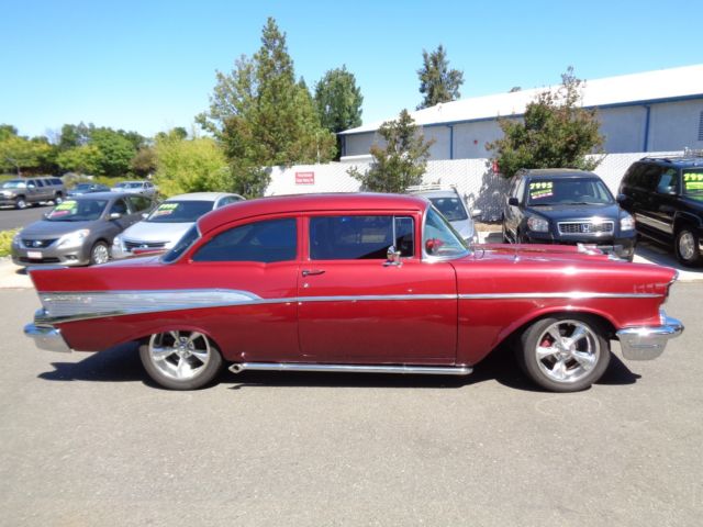 1957 Burgundy Chevrolet Bel Air/150/210 Coupe