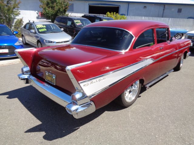 1957 Burgundy Chevrolet Bel Air/150/210 Coupe