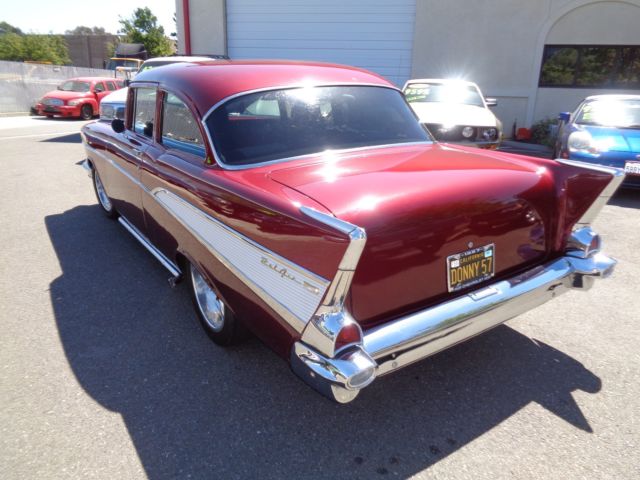 1957 Burgundy Chevrolet Bel Air/150/210 Coupe