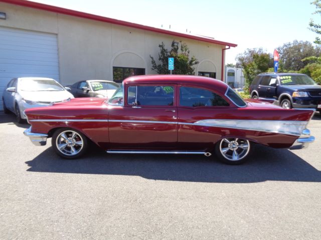 1957 Burgundy Chevrolet Bel Air/150/210 Coupe
