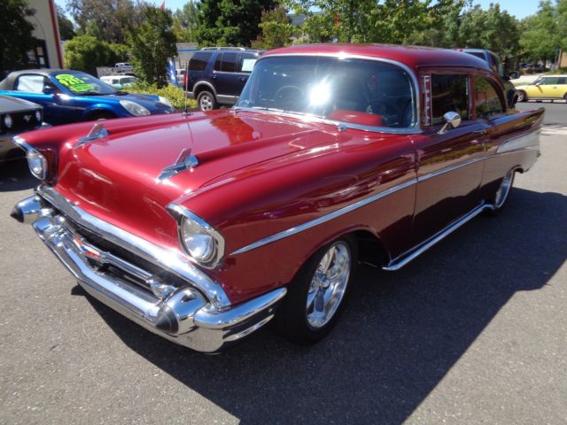 1957 Burgundy Chevrolet Bel Air/150/210 Coupe