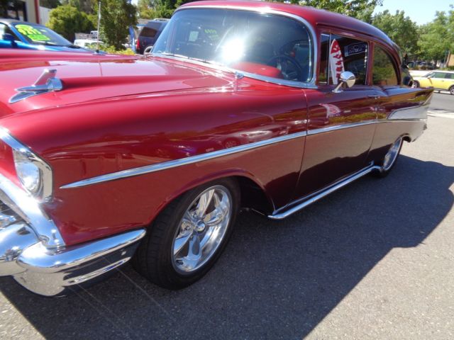 1957 Burgundy Chevrolet Bel Air/150/210 Coupe