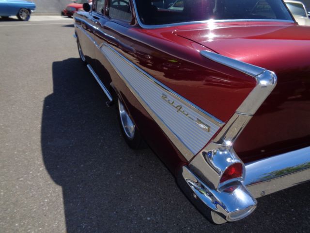 1957 Burgundy Chevrolet Bel Air/150/210 Coupe