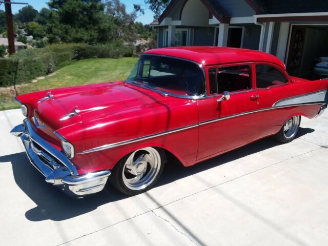 1957 Red Chevrolet Bel Air/150/210 Coupe