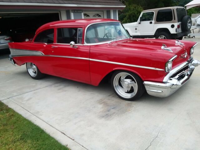 1957 Red Chevrolet Bel Air/150/210 Coupe