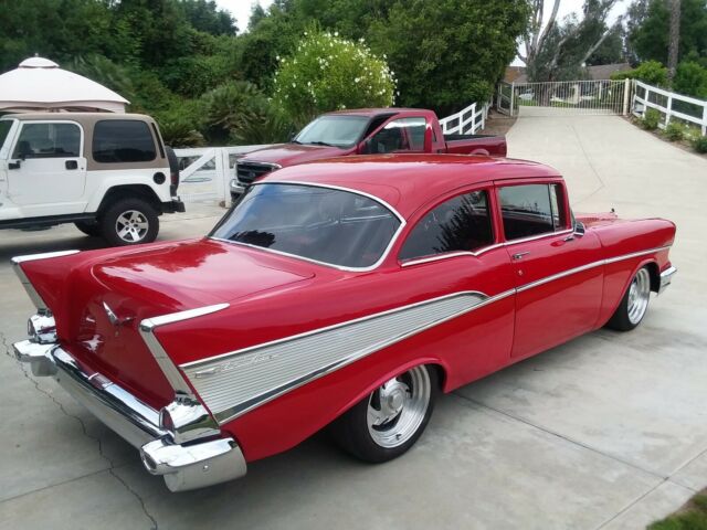 1957 Red Chevrolet Bel Air/150/210 Coupe
