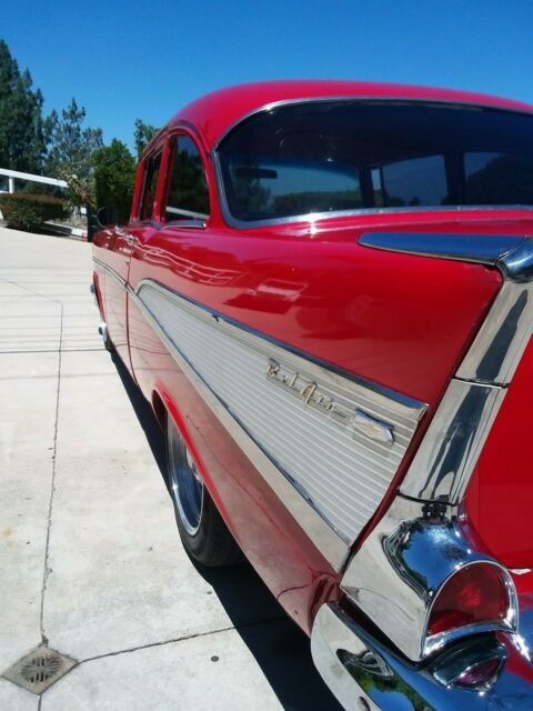 1957 Red Chevrolet Bel Air/150/210 Coupe