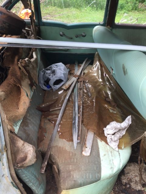 1957 blue & white Chevrolet Bel Air/150/210 Sedan 4 door