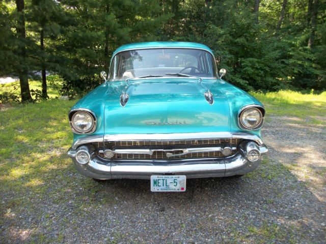 1957 Teal Chevrolet Bel Air/150/210 Sedan