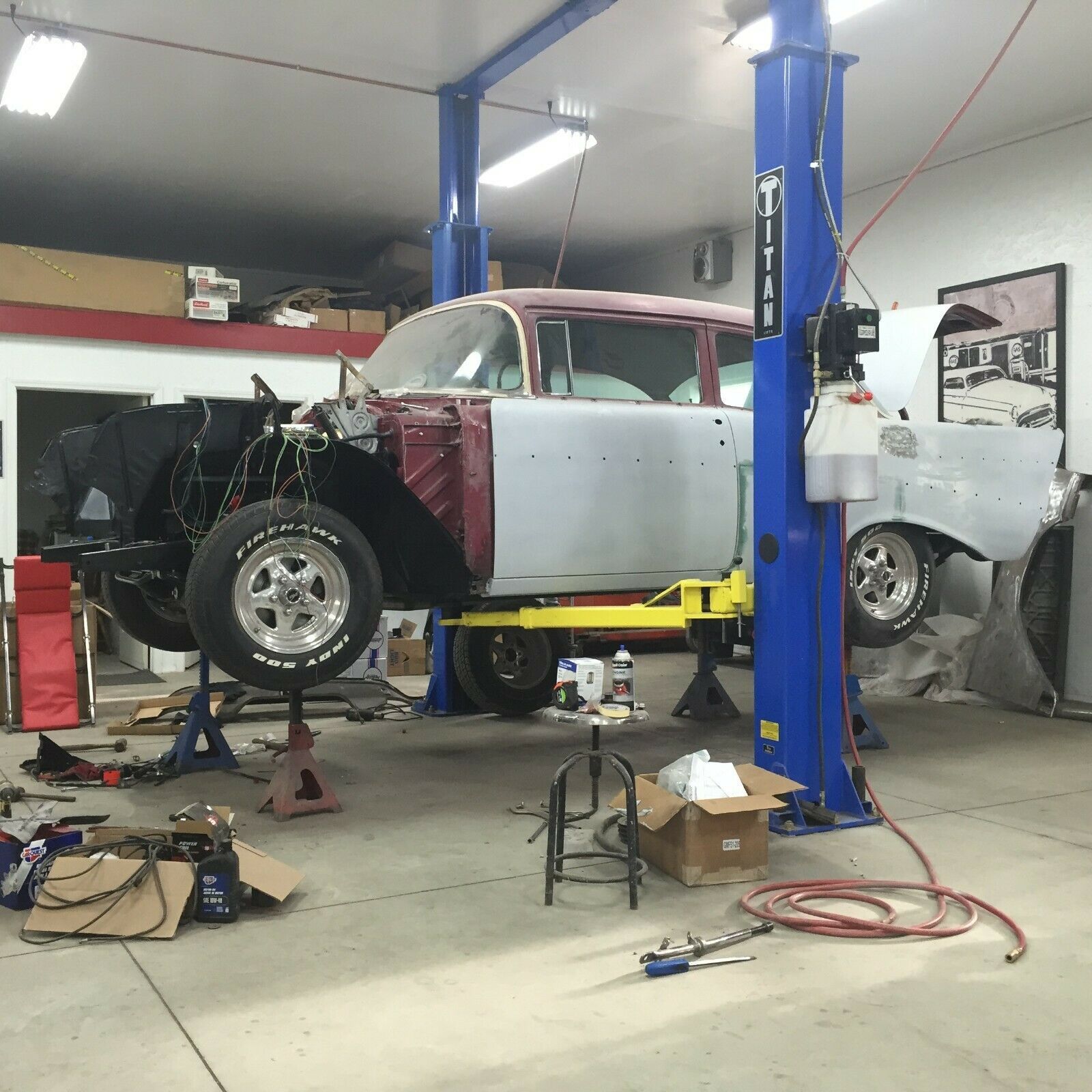 1957 Red Chevrolet Bel Air/150/210