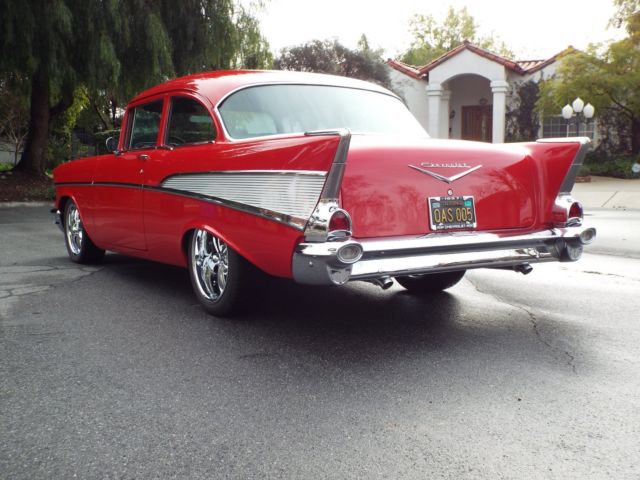 1957 Red Chevrolet Bel Air/150/210 Sedan