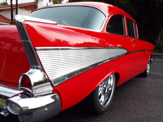 1957 Red Chevrolet Bel Air/150/210 Sedan