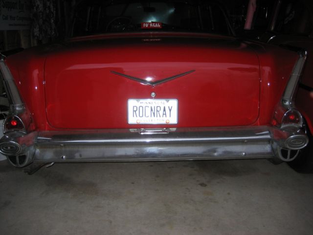 1957 Red Chevrolet Bel Air/150/210 Sedan