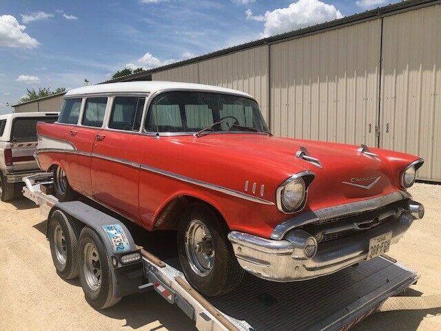 1957 Red Chevrolet Bel Air/150/210 Wagon