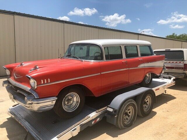 1957 Red Chevrolet Bel Air/150/210 Wagon
