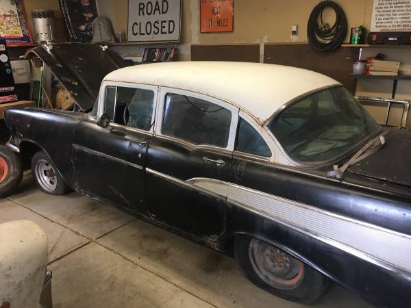 1957 Black Chevrolet Bel Air/150/210 Sedan