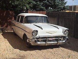 1957 White Chevrolet Bel Air/150/210 Coupe