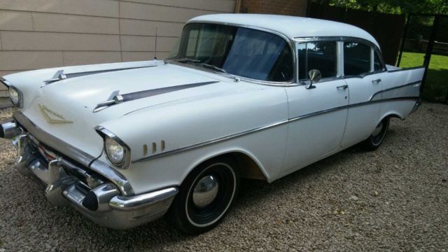 1957 White Chevrolet Bel Air/150/210 Coupe