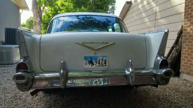 1957 White Chevrolet Bel Air/150/210 Coupe
