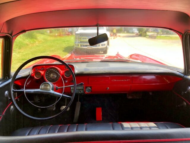 1957 Red Chevrolet Bel Air/150/210 Sedan