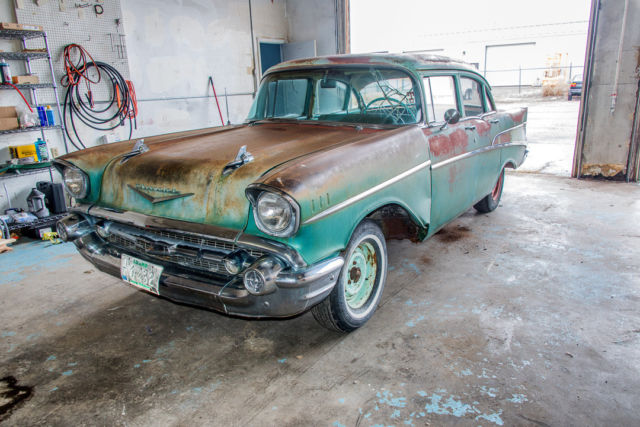 1957 Green Chevrolet Bel Air/150/210 sedan
