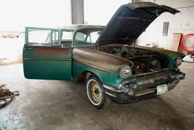 1957 Green Chevrolet Bel Air/150/210 sedan