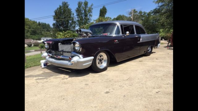 1957 Silver Chevrolet Bel Air/150/210 Sedan