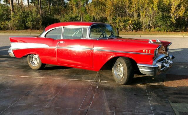 1957 Red Chevrolet Bel Air/150/210 Coupe