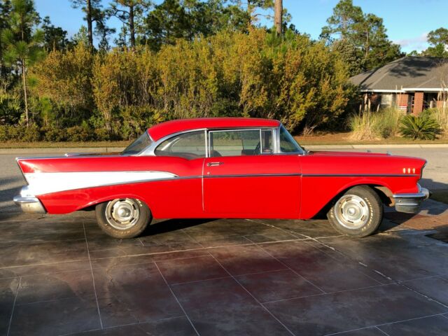 1957 Red Chevrolet Bel Air/150/210 Coupe