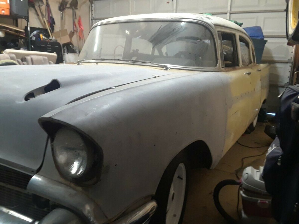 1957 Yellow Chevrolet Bel Air/150/210 Sedan