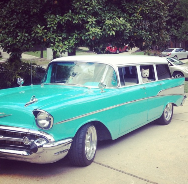1957 Blue Chevrolet Bel Air/150/210
