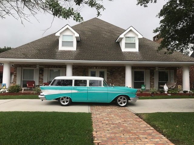 1957 Blue Chevrolet Bel Air/150/210