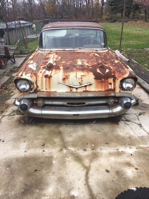 1957 Yellow Chevrolet Bel Air/150/210 Coupe