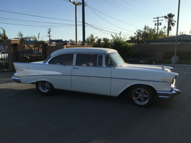 1957 White Chevrolet Bel Air/150/210