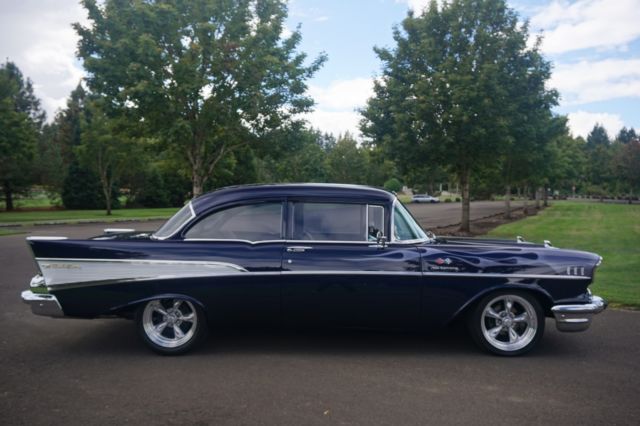 1957 Blue Chevrolet Bel Air/150/210 Sedan