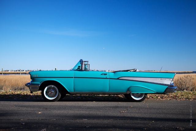 1957 Blue Chevrolet Bel Air/150/210 Convertible