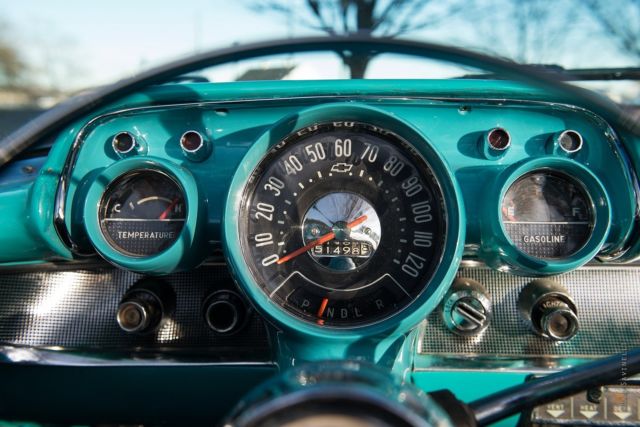 1957 Blue Chevrolet Bel Air/150/210 Convertible