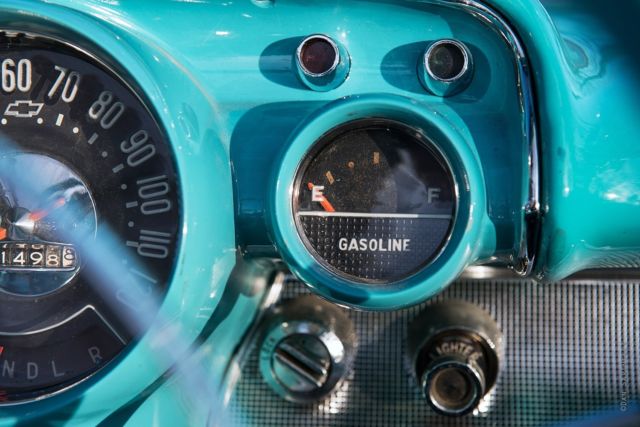 1957 Blue Chevrolet Bel Air/150/210 Convertible