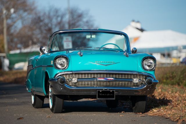 1957 Blue Chevrolet Bel Air/150/210 Convertible