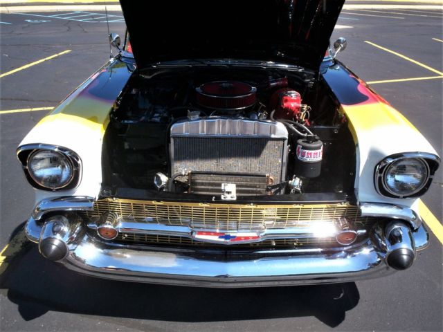 1957 Gloss black with custom old school flames Chevrolet Bel Air/150/210