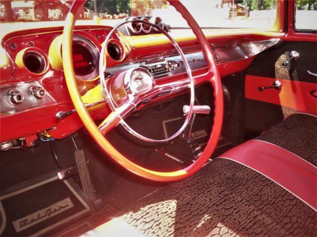 1957 Gloss black with custom old school flames Chevrolet Bel Air/150/210