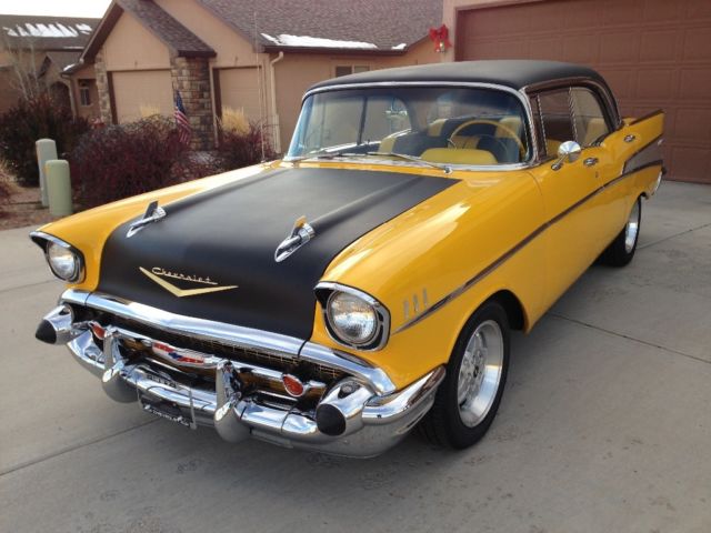 1957 Yellow Chevrolet Bel Air/150/210 Sedan