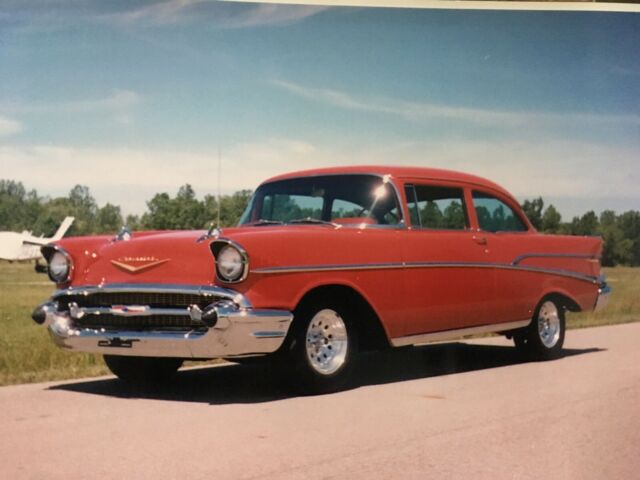 1958 Red Chevrolet Bel Air/150/210 2 dr Sedan