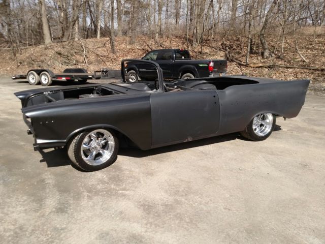 1957 Black Chevrolet Bel Air/150/210 Convertible