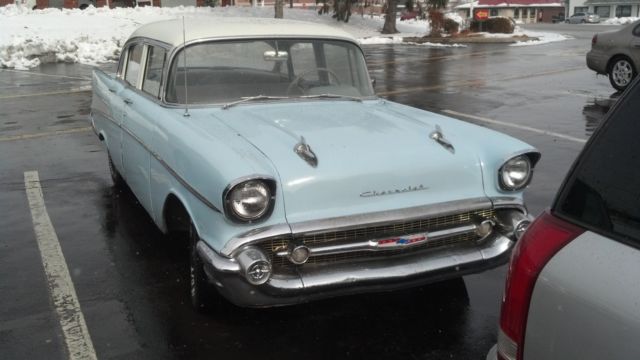 1957 Blue Chevrolet Bel Air/150/210